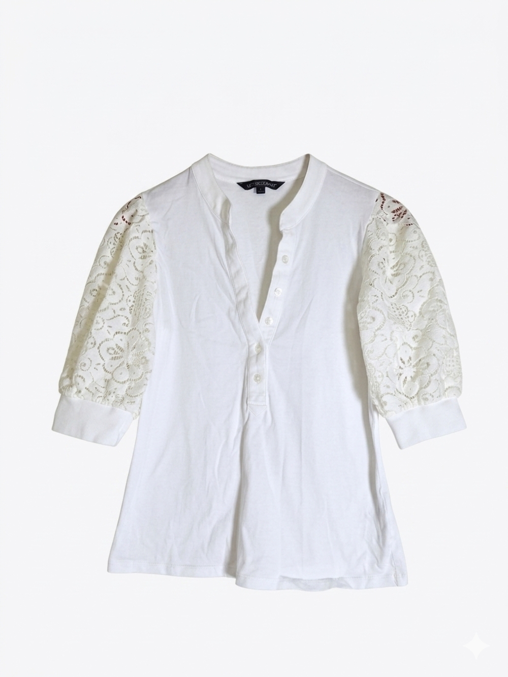 Veronica Beard White Puff Sleeve Blouse Size S